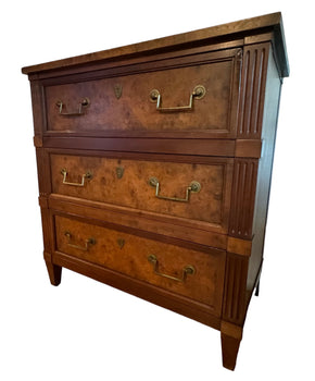 Mahogany and Burl Wood Chest Of Drawers by Baker