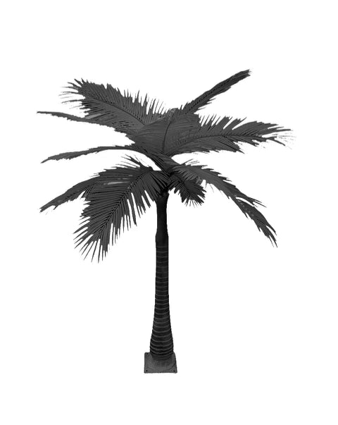 Charcoal Black - Faux  Life Size Palm Tree