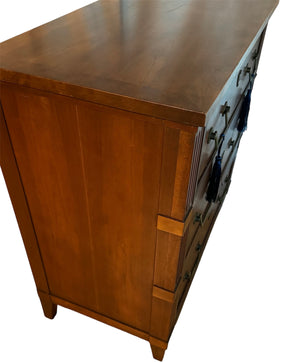 Mahogany and Burl Wood Chest Of Drawers by Baker