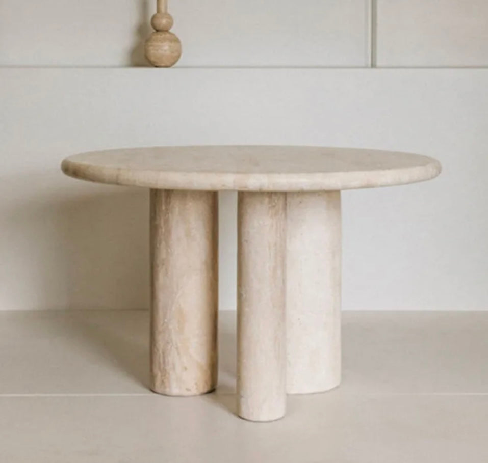 Stone Oval Dining Table with Cylinder Legs